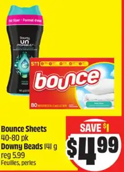 Chalo FreshCo Bounce Sheets 40-80 pk Downy Beads 141 g offer