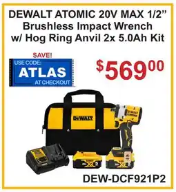 Atlas Tools & Machinery DEWALT ATOMIC 20V MAX 1/2 Brushless Impact Wrench offer