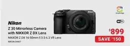 Visions Electronics Nikon Z 30 Mirrorless Camera with NIKKOR Z DX Lens offer