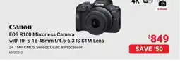 Visions Electronics Canon EOS R100 Mirrorless Camera with RF-S 18-45mm f/4.5-6.3 IS STM Lens offer