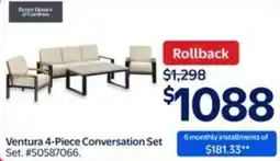 Walmart Ventura 4-Piece Conversation Set offer