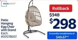 Walmart Patio Hanging Egg Chair with Stand offer