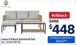 Walmart Lasso 3-Piece Sectional Set offer