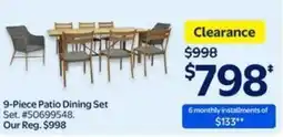 Walmart 9-Piece Patio Dining Set offer