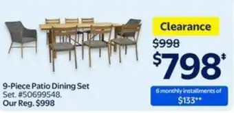 Walmart 9-Piece Patio Dining Set offer