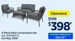 Walmart 4-Piece Patio Conversation Set offer