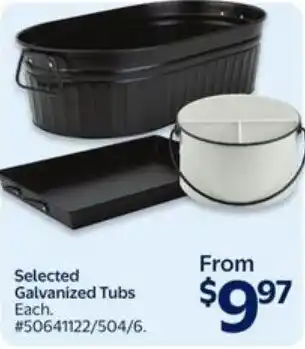 Walmart Selected Galvanized Tubs offer