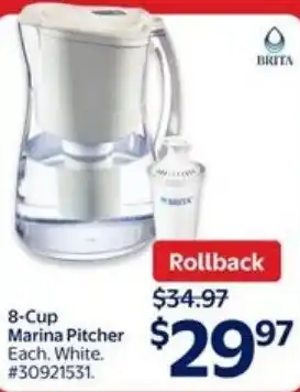 Walmart BRITA 8-Cup Marina Pitcher offer