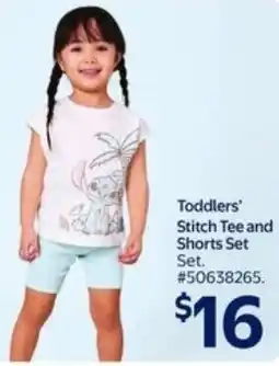 Walmart Toddlers' Stitch Tee and Shorts Set offer