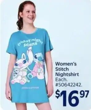 Walmart Women's Stitch Nightshirt offer