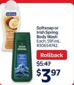 Walmart Softsoap or Irish Spring Body Wash offer