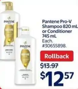 Walmart Pantene Pro-V Shampoo or Conditioner offer