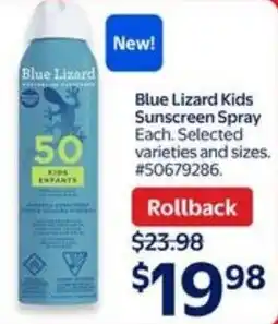 Walmart Blue Lizard Kids Sunscreen Spray offer