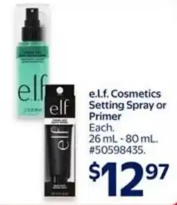 Walmart e.l.f. Cosmetics elf Setting Spray or Primer offer