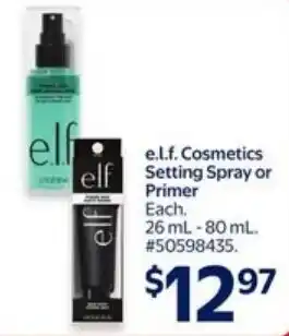 Walmart e.l.f. Cosmetics elf Setting Spray or Primer offer