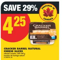 No Frills CRACKER BARREL NATURAL CHEESE SLICES, 200-240g offer