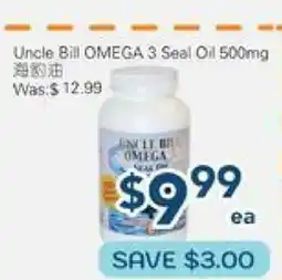 Oceans Fresh Food Market Uncle Bill OMEGA 3 Seal Oil offer