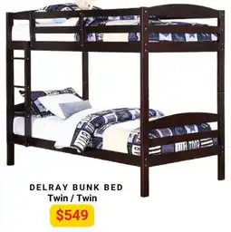 The Sleep Factory DELRAY Twin / Twin BUNK BED offer