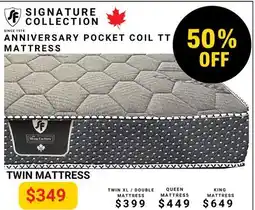 The Sleep Factory ANNIVERSARY POCKET COIL TT TWIN MATTRESS offer