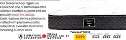 The Sleep Factory VIENNA POCKET COIL TT TWIN MATTRESS offer