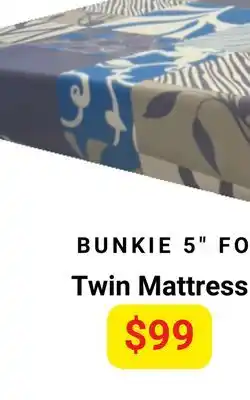 The Sleep Factory BUNKIE 5 FOAM Twin Mattress offer
