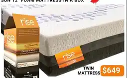 The Sleep Factory SUN 12 FOAM TWIN MATTRESS IN A BOX offer