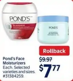 Walmart Pond's Face Moisturizers offer