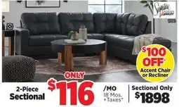 Surplus Furniture Barlin Mills Carbon 2Pc Sectional offer