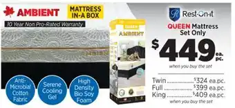 Surplus Furniture Ambient Queen Mattress Set offer