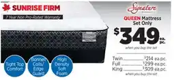 Surplus Furniture Signature Sunrise Queen Mattress Set offer