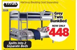 Surplus Furniture Grey Twin/Twin Bunk Bed offer