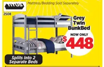 Surplus Furniture Grey Twin/Twin Bunk Bed offer