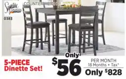 Surplus Furniture Bridson Gray Counter Height 5Pc Dinette Set offer