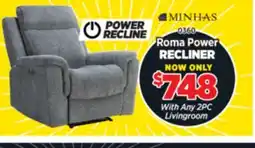 Surplus Furniture Roma Grey Power Recliner offer