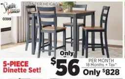 Surplus Furniture Gesthaven Blue Counter Height 5Pc Dinette Set offer