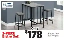 Surplus Furniture Grey/Black Metal 3PC Bar Set offer