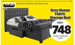 Surplus Furniture Grey Linen Queen Storage Bed offer
