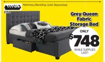 Surplus Furniture Grey Linen Queen Storage Bed offer