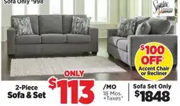 Surplus Furniture Deltona Graphite Sofa Set offer