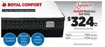Surplus Furniture Royal Comfort Queen Mattress Set offer