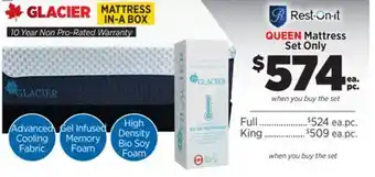 Surplus Furniture Galcier Queen Mattress Set offer