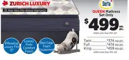 Surplus Furniture Zurich Luxury Queen Mattress Set offer