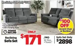 Surplus Furniture Barnsana Grey Power Reclining Sofa Set offer