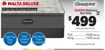 Surplus Furniture Beautyrest Malta Deluxe Queen Mattress Set offer