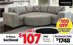 Surplus Furniture Brandon Grey 3Pc Sectional offer