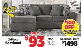 Surplus Furniture Gardiner Pewter 2Pc Sectional offer