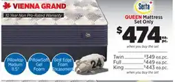 Surplus Furniture Vienna Grand Queen Mattress Set offer