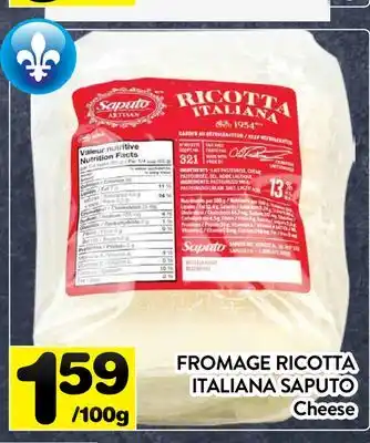 Supermarché PA FROMAGE RICOTTA ITALIANA SAPUTO | Cheese offer