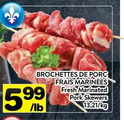 Supermarché PA BROCHETTES DE PORC FRAIS MARINÉES |Fresh Marinated Pork Skewers offer