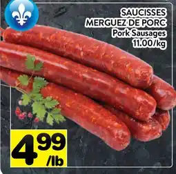 Supermarché PA SAUCISSES MERGUEZ DE PORC | PORK SAUSAGES offer